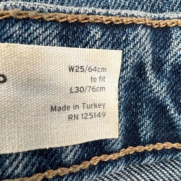 TopShop Straight Leg Button Fly Crop Frayed Hem Jeans Size 25 x 30 Women’s - Picture 4 of 5